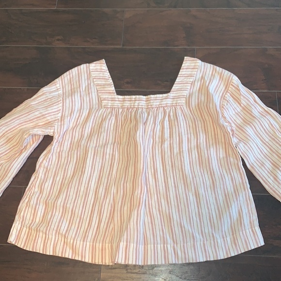 Rachel Zoe Tops - 100% Linen Rachel Zoe Rose and Cream Striped Blouse, sz Large.